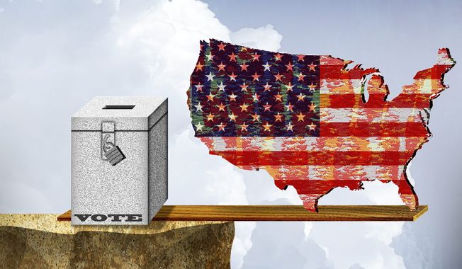Illustration on the importance of the 2014 midterm elections by Alexander Hunter/The Washington Times