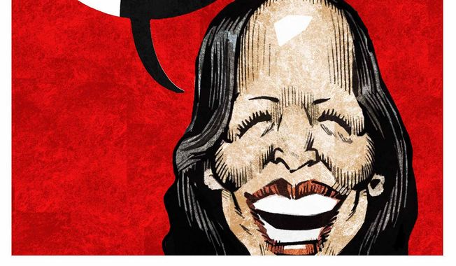 Illustration on Kamala Harris and the Democratic Party&#x27;s culture of death by Alexander Hunter/The Washington Times