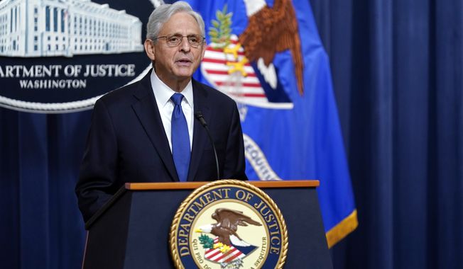 Attorney General Merrick Garland speaks at the Department of Justice, Friday, Aug. 11, 2023, in Washington. Garland announced Friday he is appointing a special counsel in the Hunter Biden probe, deepening the investigation of the president&#x27;s son ahead of the 2024 election. (AP Photo/Stephanie Scarbrough)