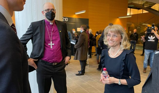 Bishop Juhana Pohjola of the Evangelical Lutheran Mission Diocese of Finland (left) and Päivi Räsänen, a member of Finland&#x27;s parliament, face an Aug. 31 retrial on hate speech charges. House GOP members want the U.S. to voice support for the evangelicals. (ADF International photo, used with permission)